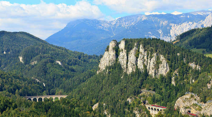 Železnice Semmering a viadukt Kalte Rinne