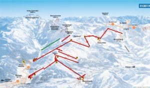 Dachstein West - Gosau/​Russbach/​Annaberg - mapa skiareálu