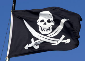 Plujte s piráty na Černé perle Pirátská vlajka