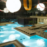 Pohled na bazény v lázních Merano