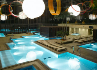 Lázně Merano Pohled na bazény v lázních Merano