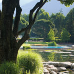 Pohled na zahrady lázní Merano