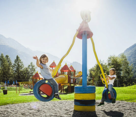 Ötztaler Funpark – zábava na alpské louce Děti na atrakci v Ötztaler Funpark