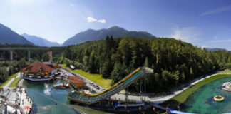 Outdoorový park Area 47 – jen pro odvážné Panoramatický pohled na outdoorový park Area 47 v údolí Ötztal