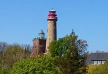 Kap Arkona – nejnavštěvovanější místo na Rujáně Pohled na majáky na Kap Arkona